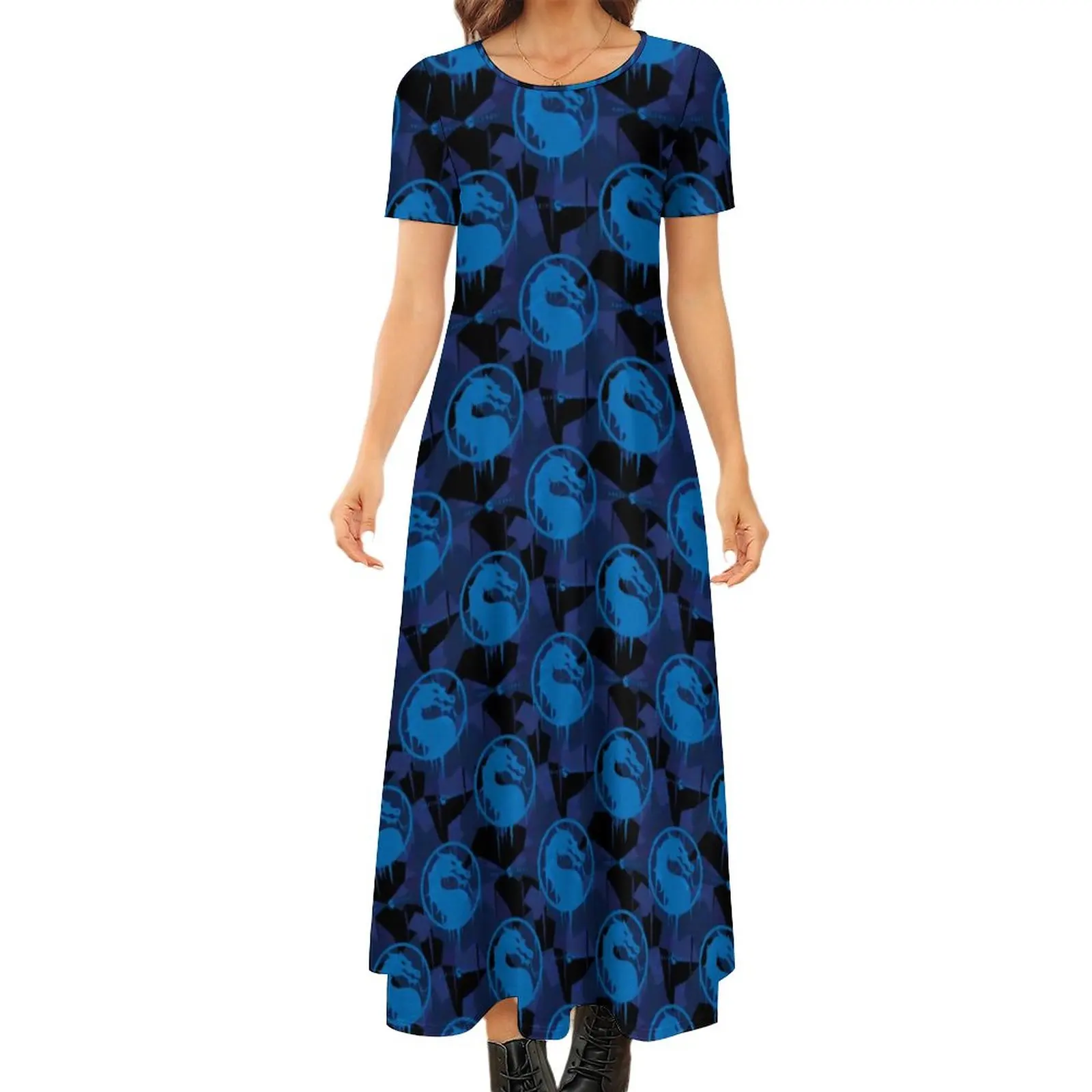 Kombat Dragon Dress Blue Dragons Print Cute Maxi Dress Streetwear Bohemia Long Dresses Female Short Sleeve Oversized Vestidos
Kombat Dragon Dress Blue Dragons Print Cute Maxi Dress Streetwear Bohemia Long Dresses Female Short Sleeve Oversized Vestidos