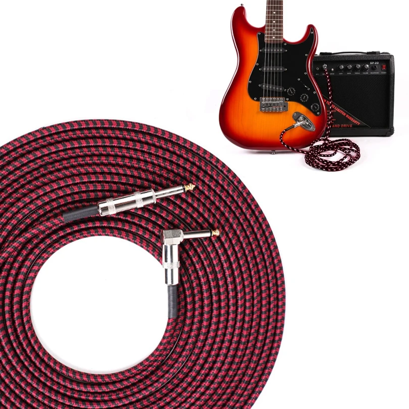 Electric Guitar Cable Wire Cord 3M 6M No Noise Shielded Bass Cable Braided Coat for Guitars Amplifier Musical Instruments
Electric Guitar Cable Wire Cord 3M 6M No Noise Shielded Bass Cable Braided Coat for Guitars Amplifier Musical Instruments