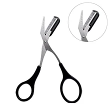 Eyebrow Trimmer Scissor with Comb Female Male Eyebrow Eyelash Scissors Safety Stainless Steel Face Razor Makeup Beauty Scissors