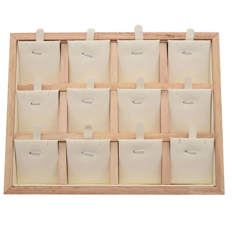 12 Grids Wooden Necklace Jewelry Display Storage Tray Velvet/PU Leather Pendant Display Showcase
12 Grids Wooden Necklace Jewelry Display Storage Tray Velvet/PU Leather Pendant Display Showcase