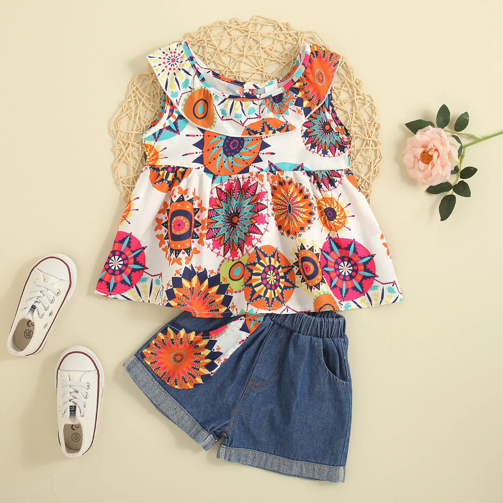 Baby Girls Sets Chiffon Floral Sleeveless Shirt Shorts Two-piece Summer Casual Jeans Suit Children Clothes Toddler Girl Outfit
Baby Girls Sets Chiffon Floral Sleeveless Shirt Shorts Two-piece Summer Casual Jeans Suit Children Clothes Toddler Girl Outfit