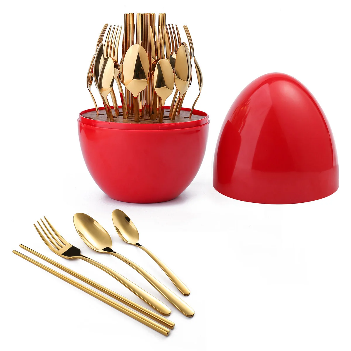 Asian Chopsticks Cutlery Set Mirror Polishing Dinnerware Silver Gold Dinner Fork Teaspoon 24 Pieces Tableware
Asian Chopsticks Cutlery Set Mirror Polishing Dinnerware Silver Gold Dinner Fork Teaspoon 24 Pieces Tableware