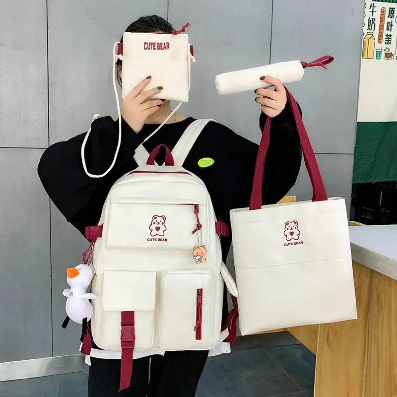Schoolbag Female Junior High School Student Four-piece Large-capacity Lightweight Backpack New Primary School Student Backpack
Schoolbag Female Junior High School Student Four-piece Large-capacity Lightweight Backpack New Primary School Student Backpack