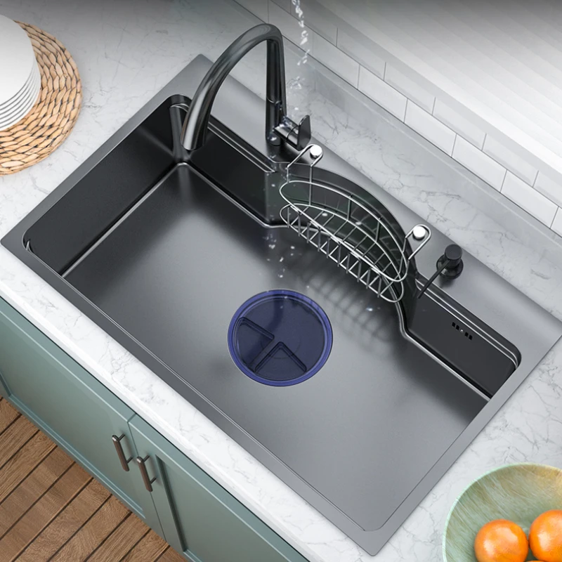Japanese Large Single Slot Black Kitchen Nano Sink Food Grade Stainless Steel Sink Restaurant Western Kitchen Sink
Japanese Large Single Slot Black Kitchen Nano Sink Food Grade Stainless Steel Sink Restaurant Western Kitchen Sink