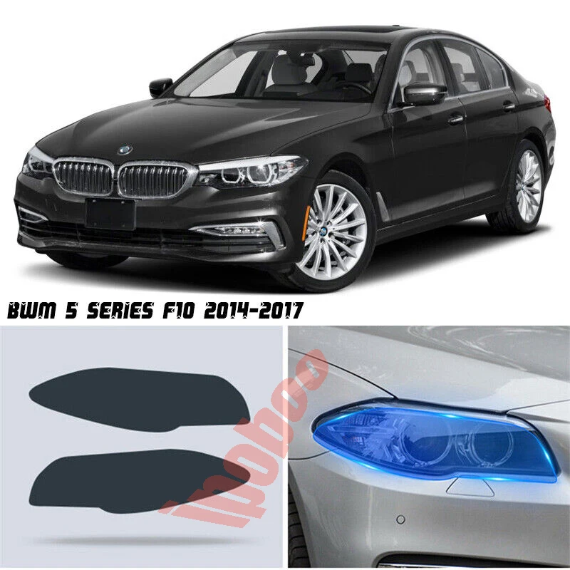 

Car LH+RH Smoke TPU Headlights Protective Precut Film Sticker Cover Trim For BMW 5 series F10 2014-2017