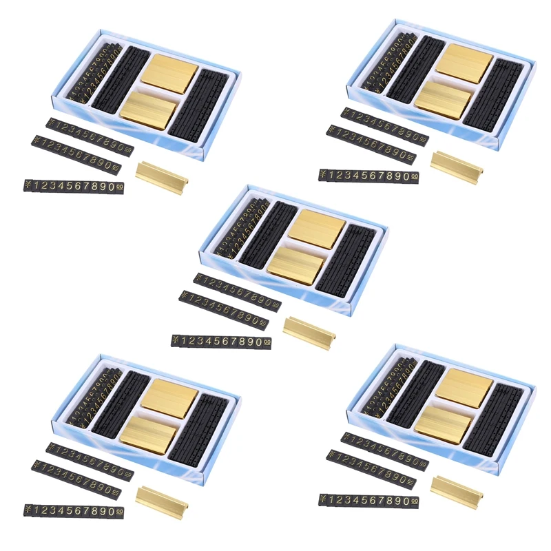 5X 19 Groups Gold-Tone Metal, Arabic Numerals Together Price Tags
5X 19 Groups Gold-Tone Metal, Arabic Numerals Together Price Tags