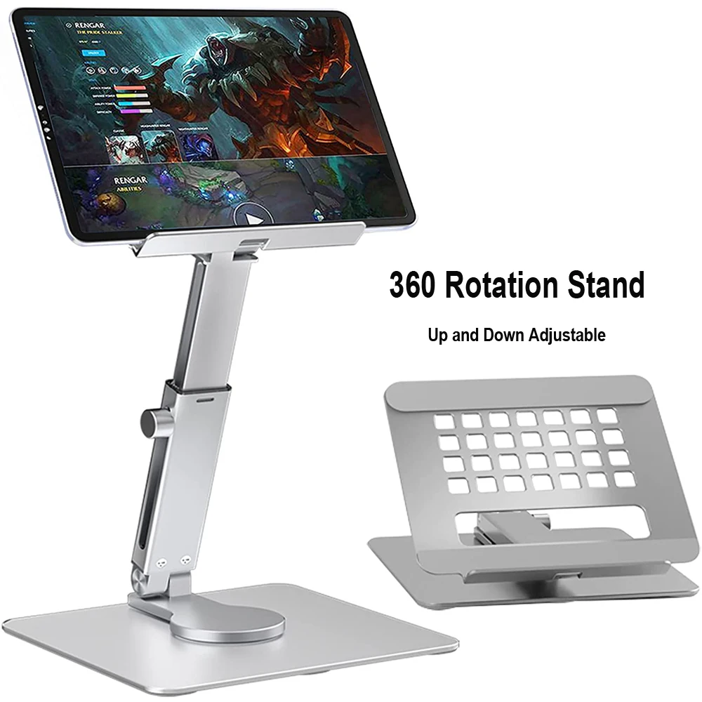 360° Rotating Tablet Stand Desk Adjustable Foldable Aluminum Holder for iPad Pro Air Mini Samsung Xiaomi Huawei Tablet Mount
360° Rotating Tablet Stand Desk Adjustable Foldable Aluminum Holder for iPad Pro Air Mini Samsung Xiaomi Huawei Tablet Mount