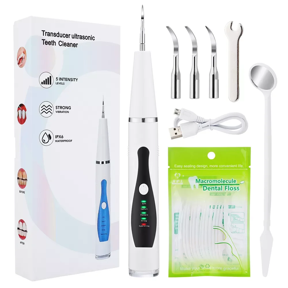 Dental Scaler Ultrasonic Calculus Remover Teeth Whitening Device 5 Mode Electric Sonic Scaler with LED Dental Plaque Cleaner
Dental Scaler Ultrasonic Calculus Remover Teeth Whitening Device 5 Mode Electric Sonic Scaler with LED Dental Plaque Cleaner