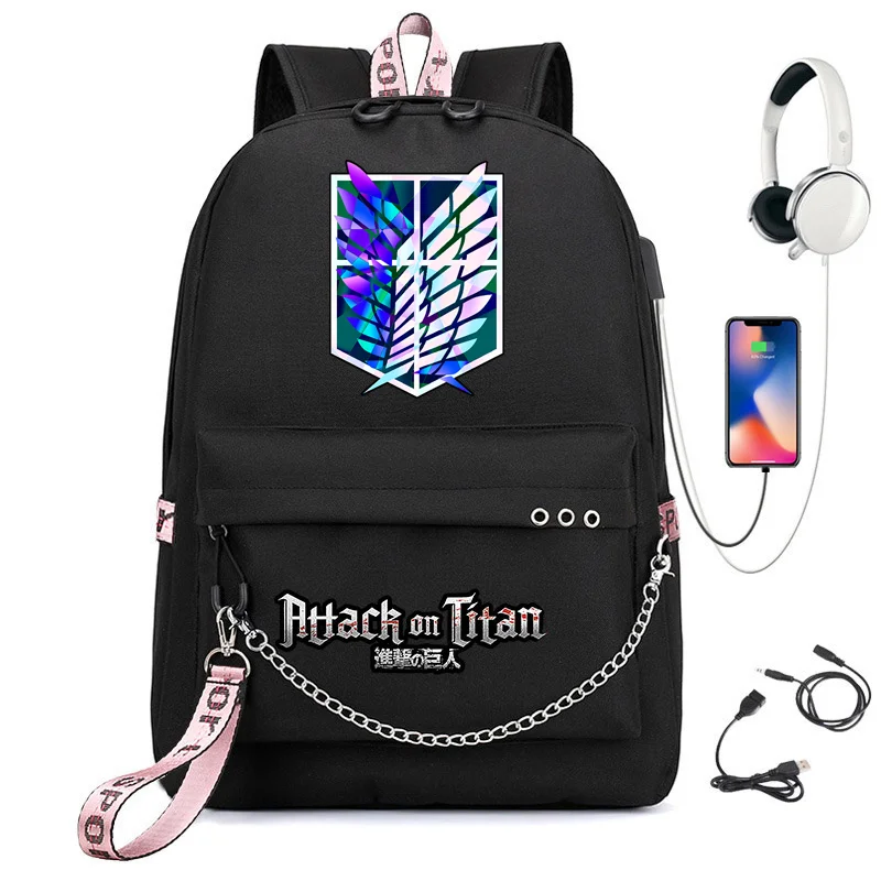 Anime Attack On Titan Backpack with USB Charging Port AOT Erwin Smith Cosplay Bookbag for Boys Girls Gift School Bag Mochila
Anime Attack On Titan Backpack with USB Charging Port AOT Erwin Smith Cosplay Bookbag for Boys Girls Gift School Bag Mochila
