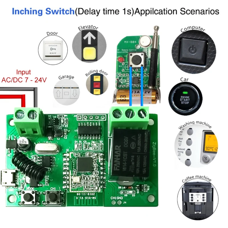 Смарт-реле Zigbee RF433 DC 5/12/32 в, модуль переключателя управления, 1/2 каналов, Alexa Google Assistant, беспроводная плата
Смарт-реле Zigbee RF433 DC 5/12/32 в, модуль переключателя управления, 1/2 каналов, Alexa Google Assistant, беспроводная плата
