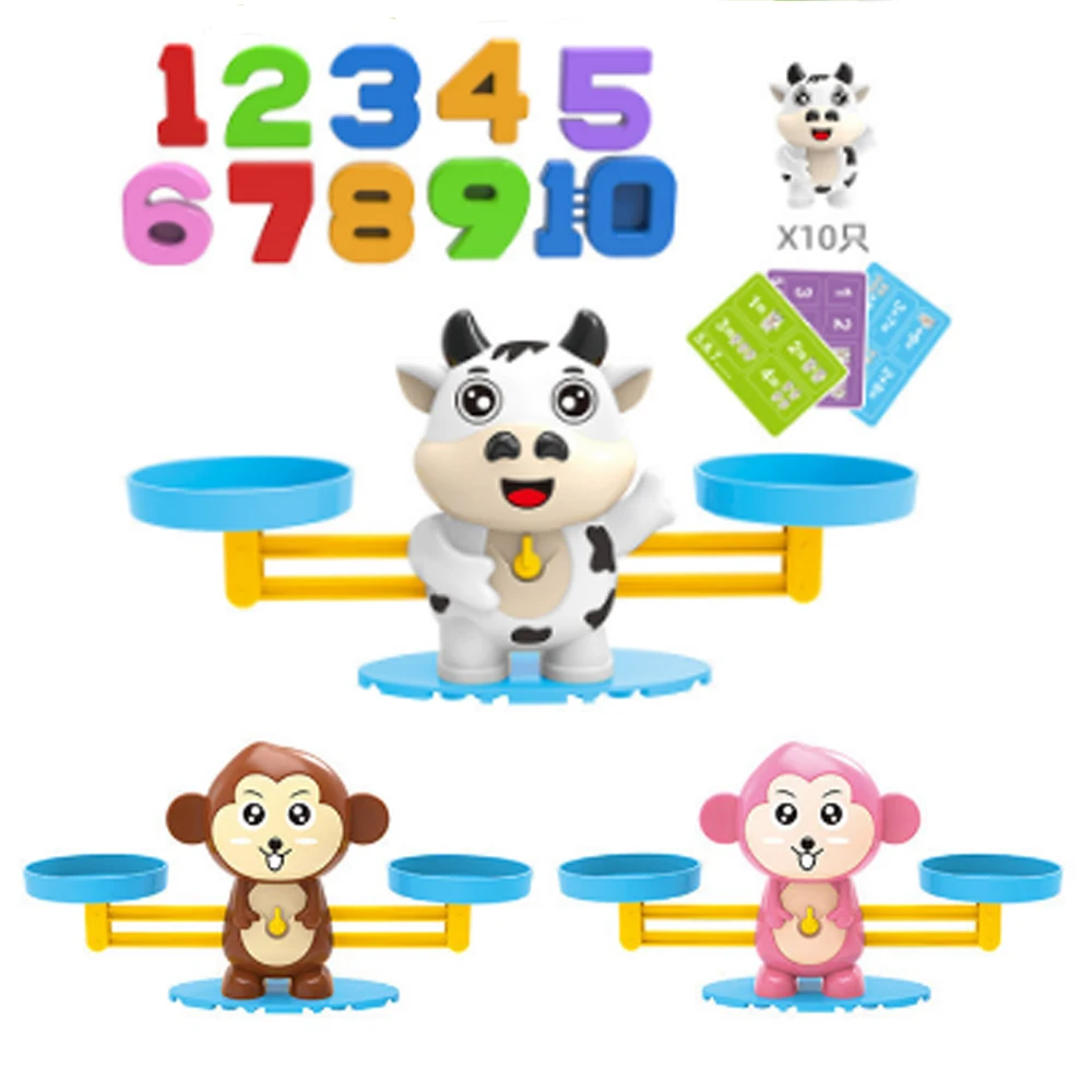 Monkey Balance Scale Montessori Math Toys Learning Toys for Kids Cow Hippo Animal Balance Scale Game
Monkey Balance Scale Montessori Math Toys Learning Toys for Kids Cow Hippo Animal Balance Scale Game