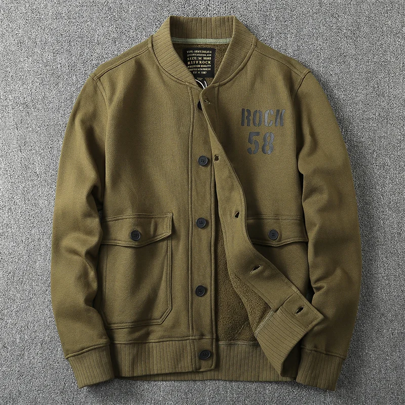 Vintage Men High Quality Cotton Letter Print Rib Sleeve Baseball Jacket Spring Autumn Solid Color Casual Cardigan Coat
Vintage Men High Quality Cotton Letter Print Rib Sleeve Baseball Jacket Spring Autumn Solid Color Casual Cardigan Coat