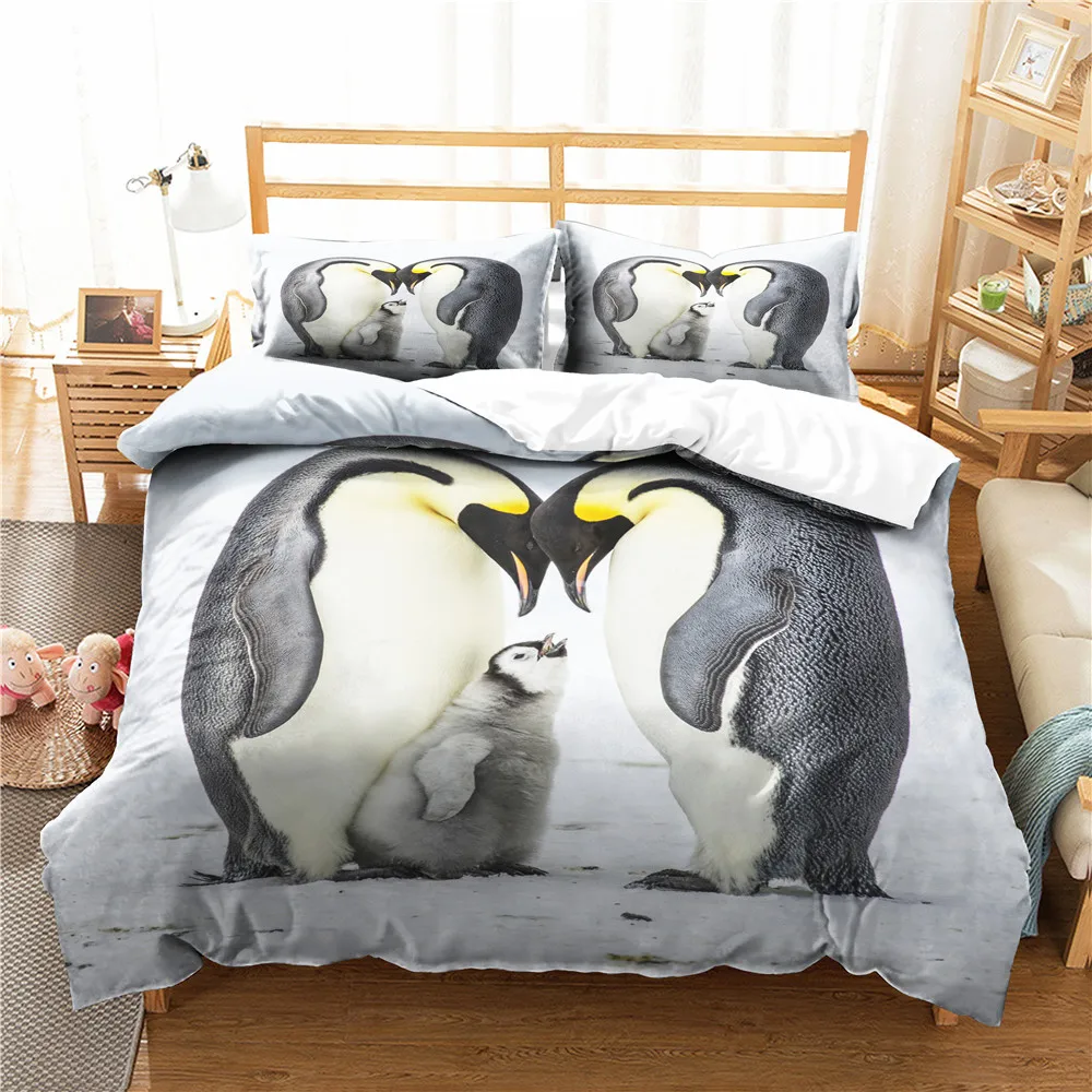 Cute Animal Series Bedding Set 2/3pcs Penguin Pattern Quilt Cover With Pillowcase Single Twin Full Size For Kids Bedroom Gifts
Cute Animal Series Bedding Set 2/3pcs Penguin Pattern Quilt Cover With Pillowcase Single Twin Full Size For Kids Bedroom Gifts