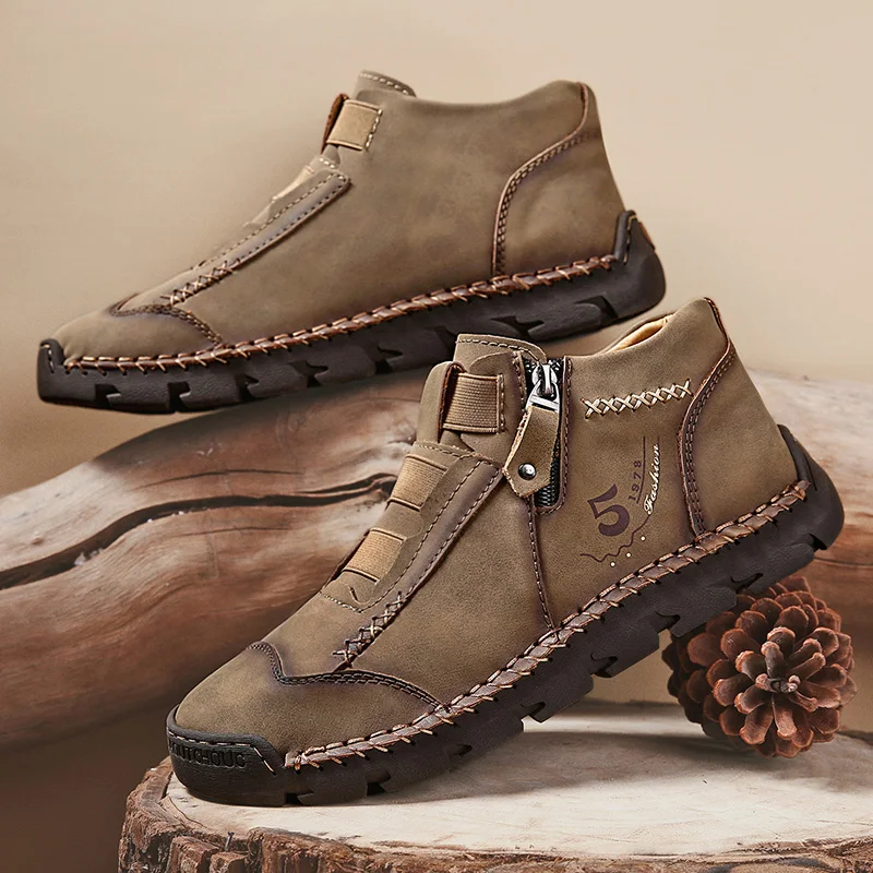 New Mens Genuine Leather Shoes Luxury Slip on Shoes Handmade Ankle Boots Comfortable Winter Fashion Moccasin Large Size 39-48
New Mens Genuine Leather Shoes Luxury Slip on Shoes Handmade Ankle Boots Comfortable Winter Fashion Moccasin Large Size 39-48