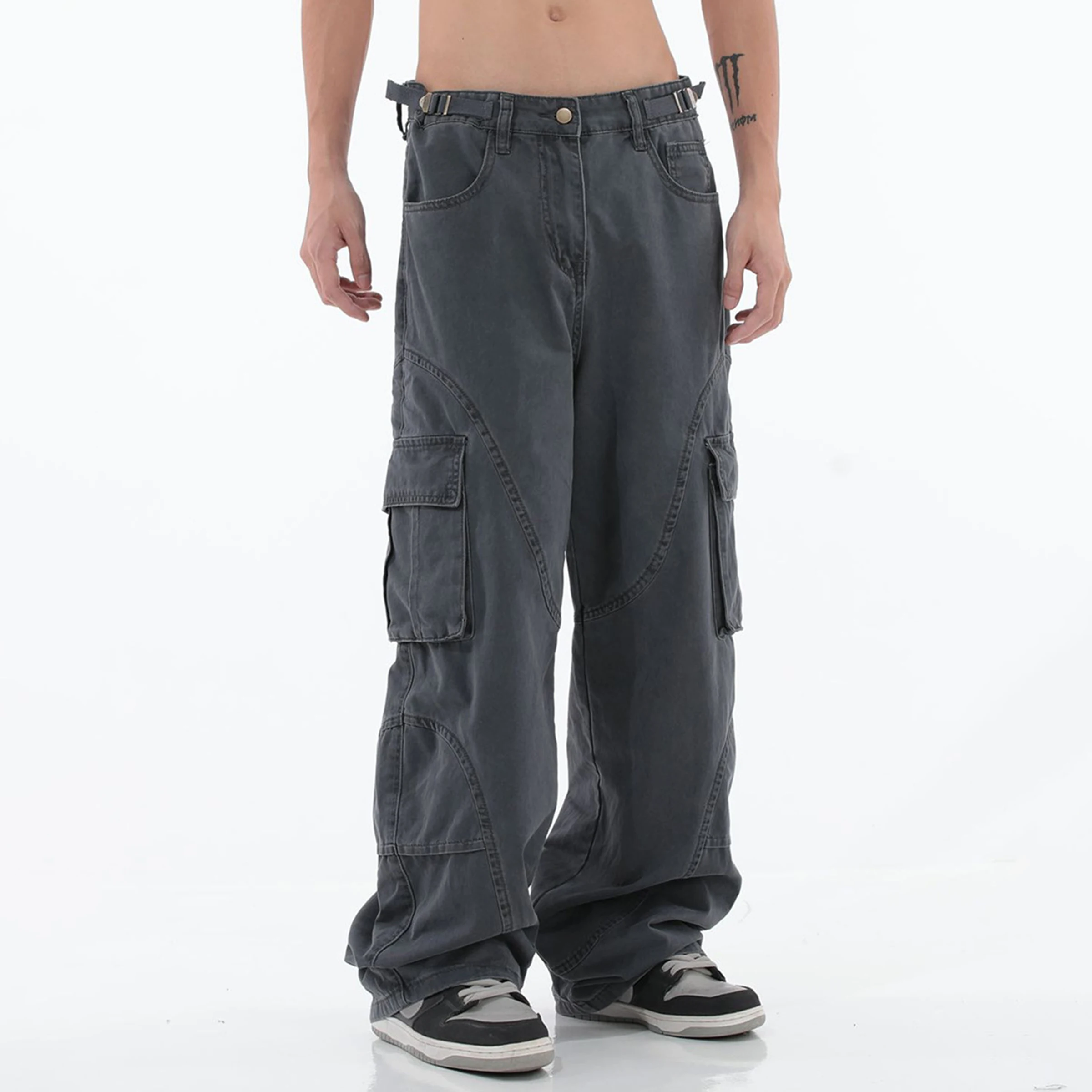 Vintage,Harajuku,Hip Hop Men's overalls, Three dimensional patch bag, Heavy washing water, Function outdoor, Cargo casual pants
Vintage,Harajuku,Hip Hop Men's overalls, Three dimensional patch bag, Heavy washing water, Function outdoor, Cargo casual pants