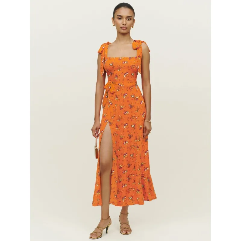 Summer New Korean Fashion Women's Dress Straps Split Floral Dresses for Women Clothing Elegant Temperament Belt Long Sexy Dress
Summer New Korean Fashion Women's Dress Straps Split Floral Dresses for Women Clothing Elegant Temperament Belt Long Sexy Dress