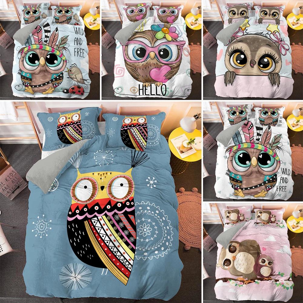 Cute Cartoon Animals Printing Duvet Cover Queen King Size Pink Owl Bedding Set For Adult Kids Bedroom Summer Quilt Cover 2/3Pcs
Cute Cartoon Animals Printing Duvet Cover Queen King Size Pink Owl Bedding Set For Adult Kids Bedroom Summer Quilt Cover 2/3Pcs