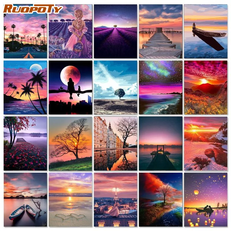 RUOPOTY Painting By Numbers On Canvas Purple Scenery DIY Frame Picture By Numbers Wall Art Drawing On Canvas Home Decoration
RUOPOTY Painting By Numbers On Canvas Purple Scenery DIY Frame Picture By Numbers Wall Art Drawing On Canvas Home Decoration