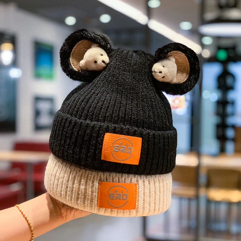Winter Knitted Hat Parent-child Hat Men Women Children Korean Fashion Bear Stereo Ear Thick Warm Hats
Winter Knitted Hat Parent-child Hat Men Women Children Korean Fashion Bear Stereo Ear Thick Warm Hats