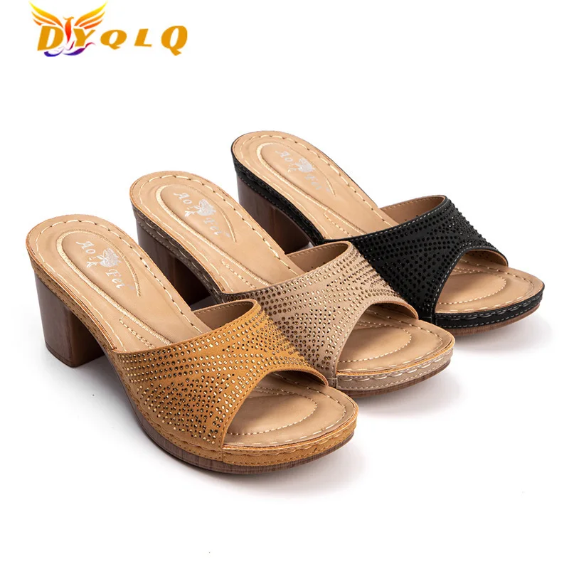Women's Shoes Heels 2022 Women's Casual High-heeled Rhinestones Thick-heeled Plus Size Slippers Women's Slippers
Women's Shoes Heels 2022 Women's Casual High-heeled Rhinestones Thick-heeled Plus Size Slippers Women's Slippers