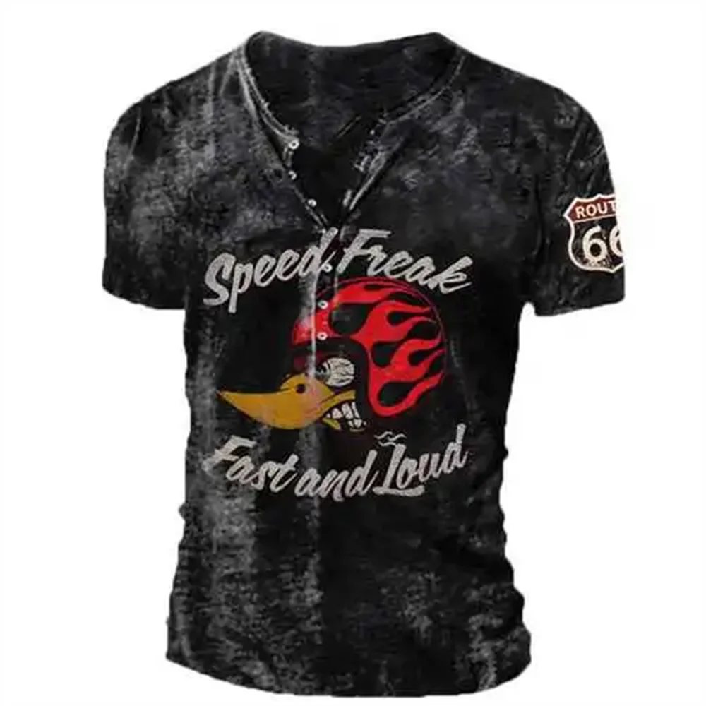 Vintage Men's V-neck Button T Shirt Print Short Sleeve Gothic Punk T Shirt For Men Oversized Tops Tee Shirt Man Punk Streetwear
Vintage Men's V-neck Button T Shirt Print Short Sleeve Gothic Punk T Shirt For Men Oversized Tops Tee Shirt Man Punk Streetwear