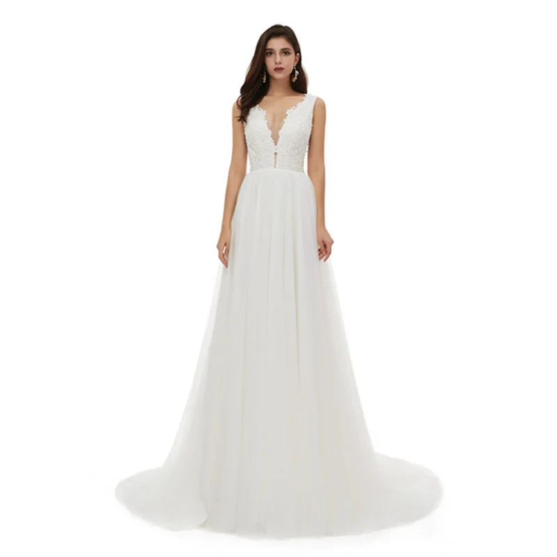 Boho Wedding Dresses A-line V-neck Sweep Train Tulle Lace Pearls Beach Wedding Gown Bridal Dresses Vestidos De Novia
Boho Wedding Dresses A-line V-neck Sweep Train Tulle Lace Pearls Beach Wedding Gown Bridal Dresses Vestidos De Novia