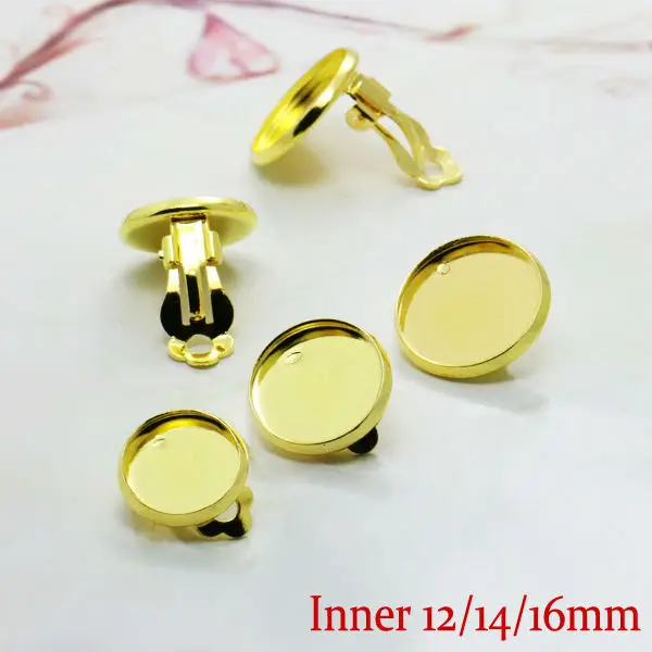 10pcs Wholesale Gold Plated Ear Clip/Clip Earring / Inner10/12/14/16mm Bezel Setting Tray For Glass Cabochon
10pcs Wholesale Gold Plated Ear Clip/Clip Earring / Inner10/12/14/16mm Bezel Setting Tray For Glass Cabochon