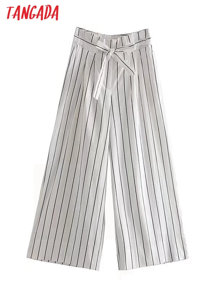 Tangada 2022 New Female Striped Wide Leg Pants Trousers with Slash Pockets Office Lady Elegant Pants 4M99
Tangada 2022 New Female Striped Wide Leg Pants Trousers with Slash Pockets Office Lady Elegant Pants 4M99