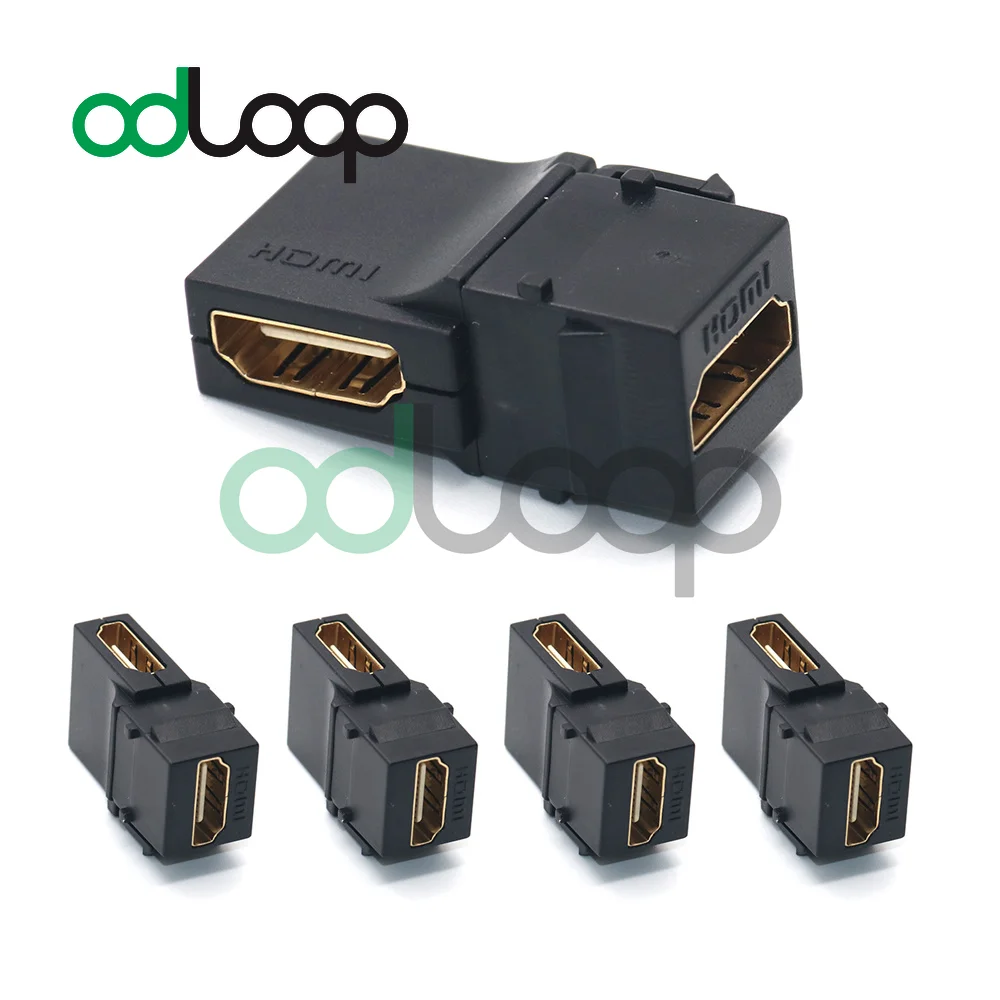 ODLOOP 5-Pack 90 Degree HDMI Keystone Female to Female Insert for Wall Plate Coupler Adapter 
ODLOOP 5-Pack 90 Degree HDMI Keystone Female to Female Insert for Wall Plate Coupler Adapter