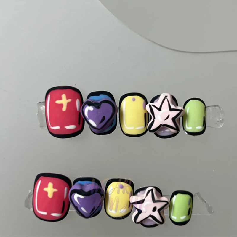 Cute Short Fake Nails 3D Painting Design Cartoon Acrylic Press On Nails With Starfish Decoration Wearable Stick-on Nail Tip Art
Cute Short Fake Nails 3D Painting Design Cartoon Acrylic Press On Nails With Starfish Decoration Wearable Stick-on Nail Tip Art