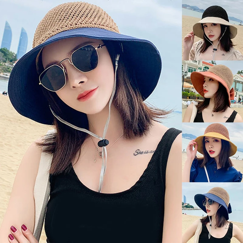 Fashion Hollow Bucket Hat Wide Brim Straw Hat Floppy Sunhat Beach Bucket Hat Breathable Women Summer Cap UV Protect Travel Cap
Fashion Hollow Bucket Hat Wide Brim Straw Hat Floppy Sunhat Beach Bucket Hat Breathable Women Summer Cap UV Protect Travel Cap