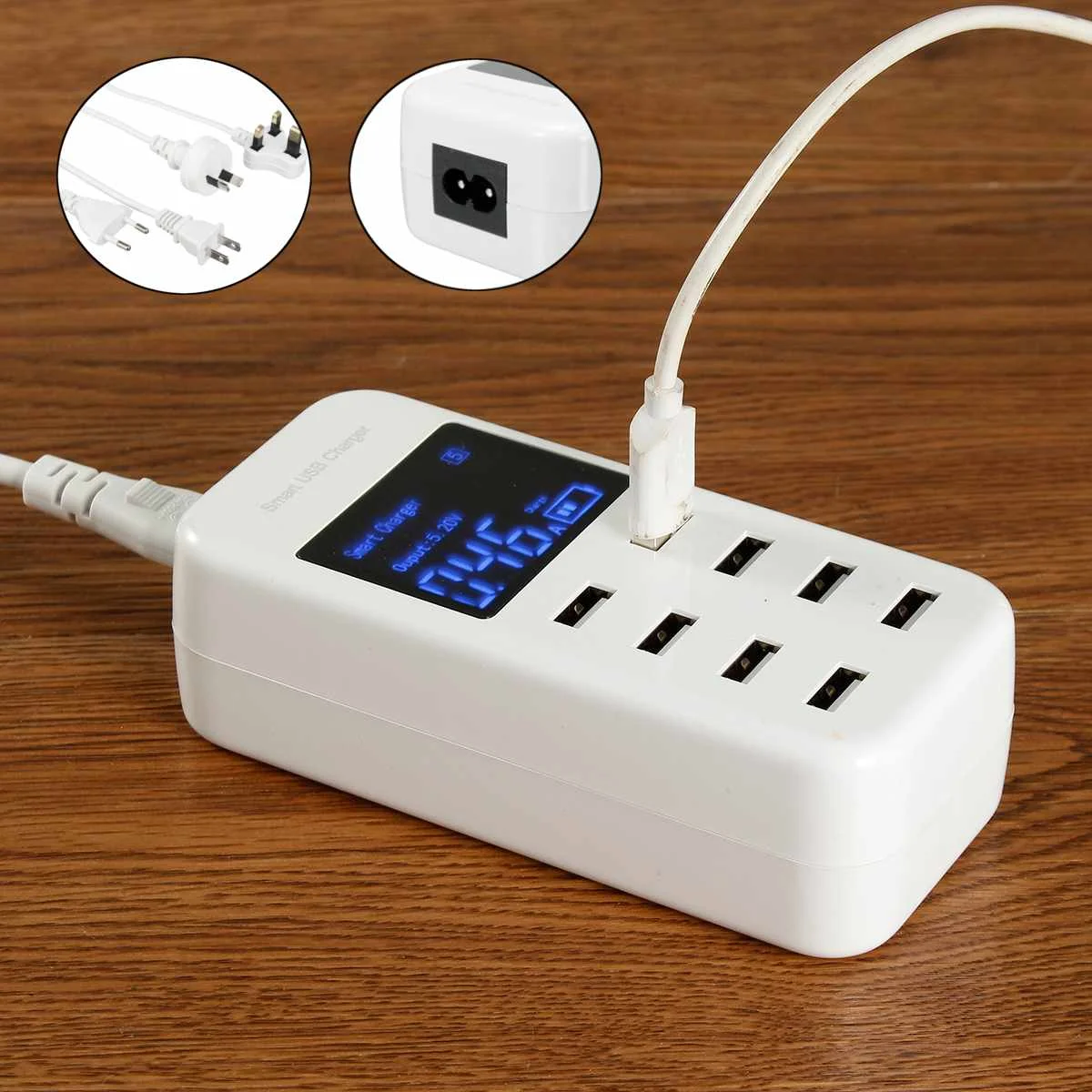 2.4A Quick Charge LED Screen Display Phone Charger Multi USB Charger 8-Port Smart Fast Desktop Hub Wall Charger Charging Station
2.4A Quick Charge LED Screen Display Phone Charger Multi USB Charger 8-Port Smart Fast Desktop Hub Wall Charger Charging Station