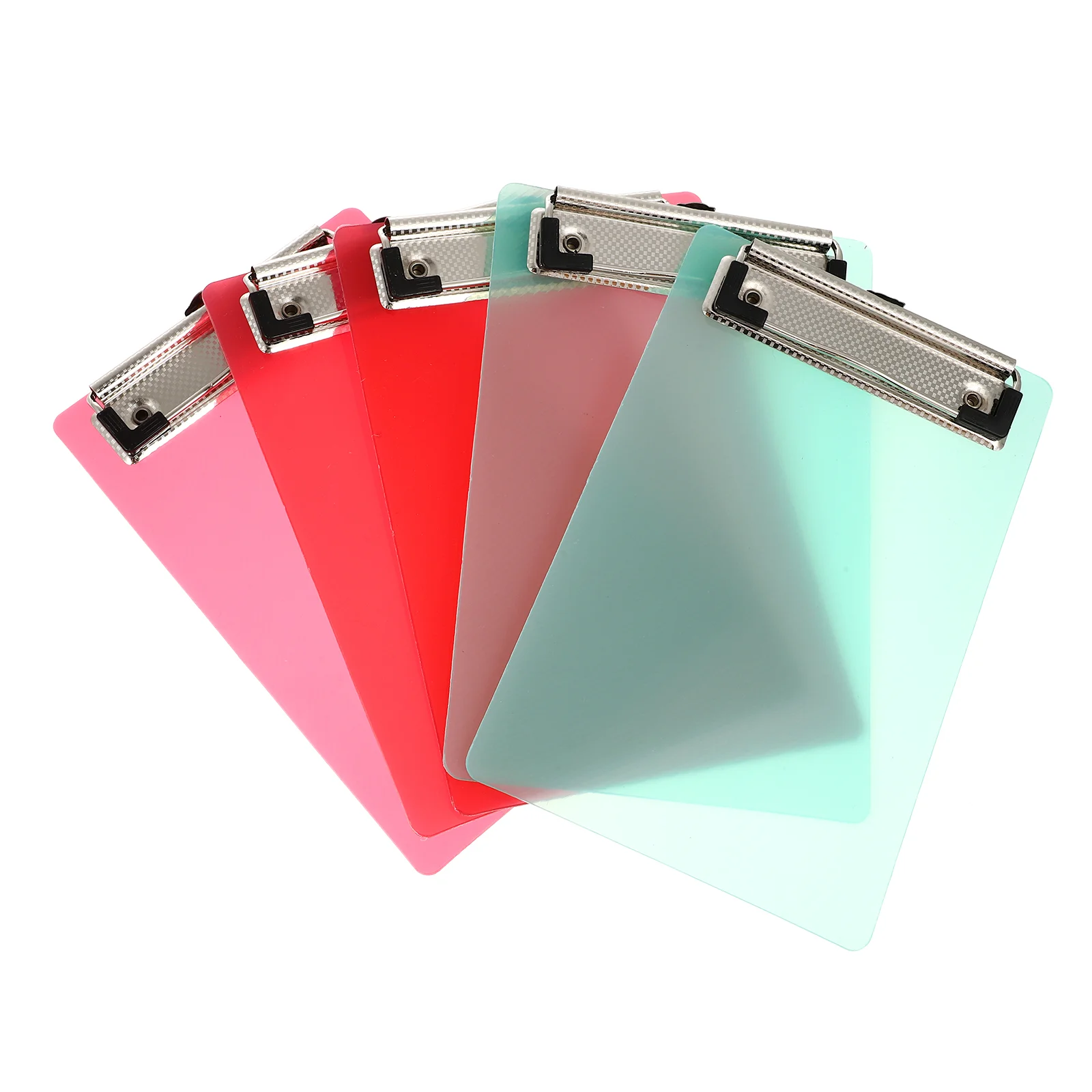 

5 Pack Mini Transparent Clipboard Tiny Clip Boards Colourful Plastic Clipboard Memo Size Low Profile Clip (Random Color)