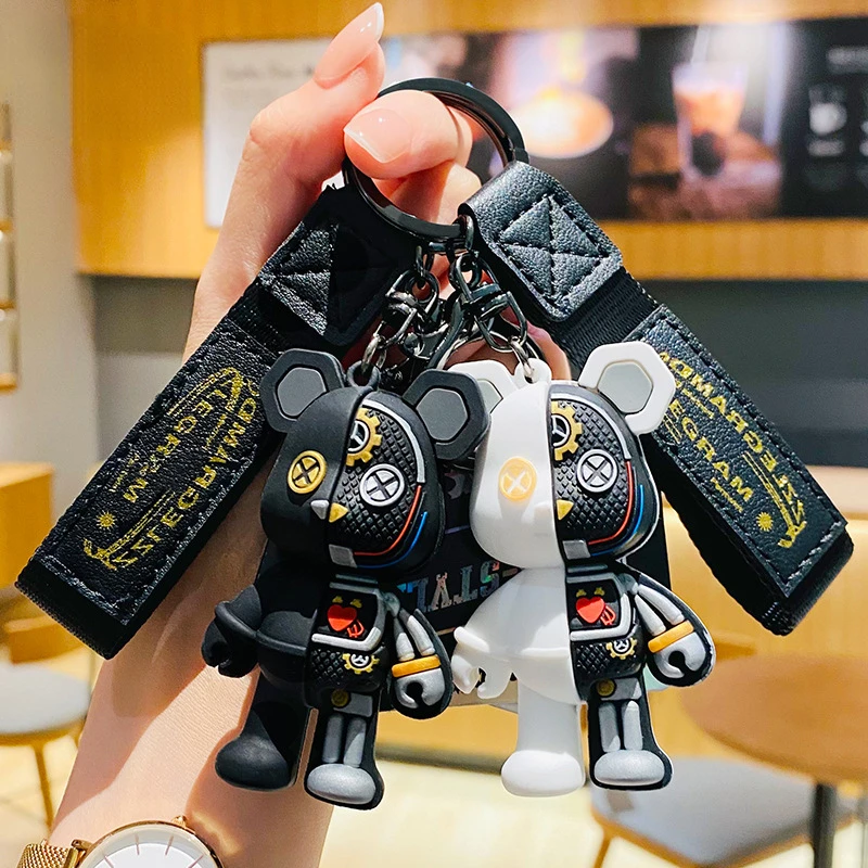 Original Cartoon Half Skull Body robot Mechanical Bear Keychain porte clefs luxe Punk Animal Keyring Car keychain in the car
Original Cartoon Half Skull Body robot Mechanical Bear Keychain porte clefs luxe Punk Animal Keyring Car keychain in the car