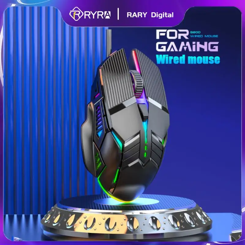 

RYRA E-Sports LED Luminous Wired Mouse USB Wired Desktop Laptop 3200DPI Sound / Mute Ergonomic Computer Game Mouse For PC Laptop