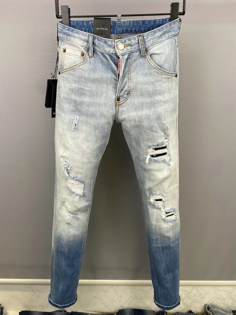 New DSQUARED2 Men's/Women's Washed Edging Patch Hole Micro-Elasticity All-Match Tide Brand Small-Foot Jeans 9857
New DSQUARED2 Men's/Women's Washed Edging Patch Hole Micro-Elasticity All-Match Tide Brand Small-Foot Jeans 9857