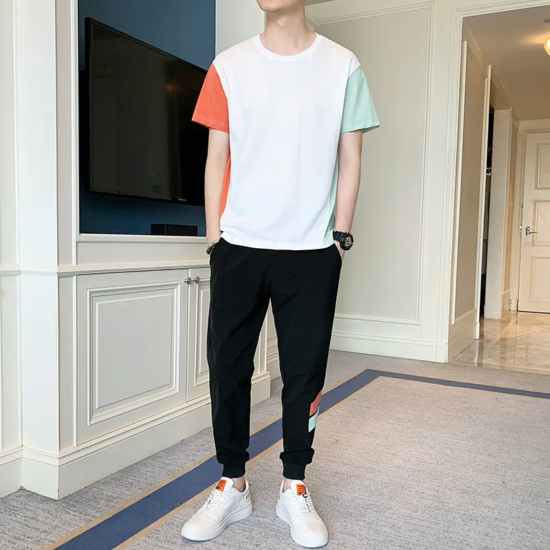 Summer New Men's Suit Korean Style Trendy Trousers Short Sleeve Men's Youth Leisure Sports Suit
Summer New Men's Suit Korean Style Trendy Trousers Short Sleeve Men's Youth Leisure Sports Suit