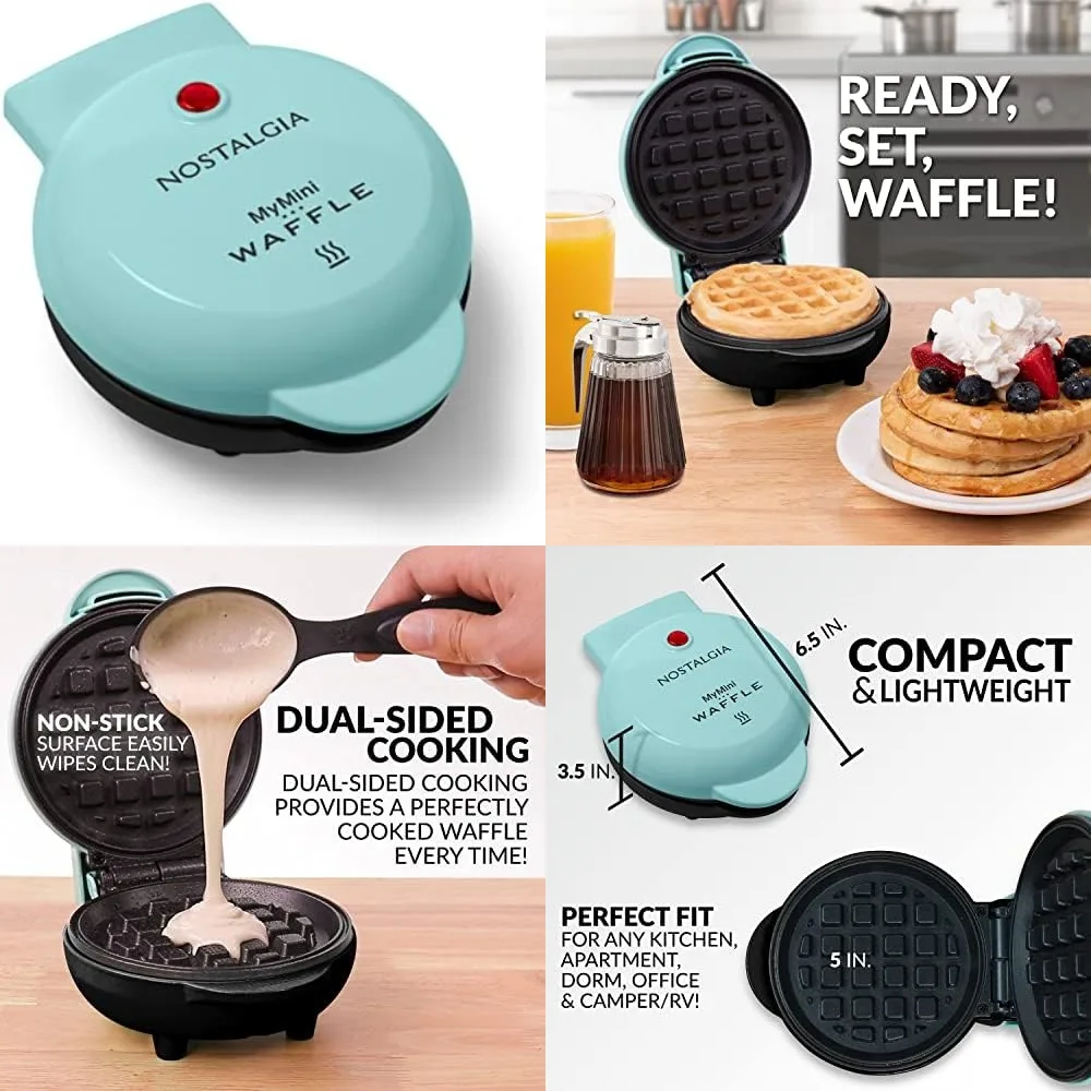 Personal Electric Waffle Maker, 5-Inch Cooking Surface, Waffle Iron for Hash Browns, French Toast, Grilled Cheese, Quesadilla, B
Personal Electric Waffle Maker, 5-Inch Cooking Surface, Waffle Iron for Hash Browns, French Toast, Grilled Cheese, Quesadilla, B