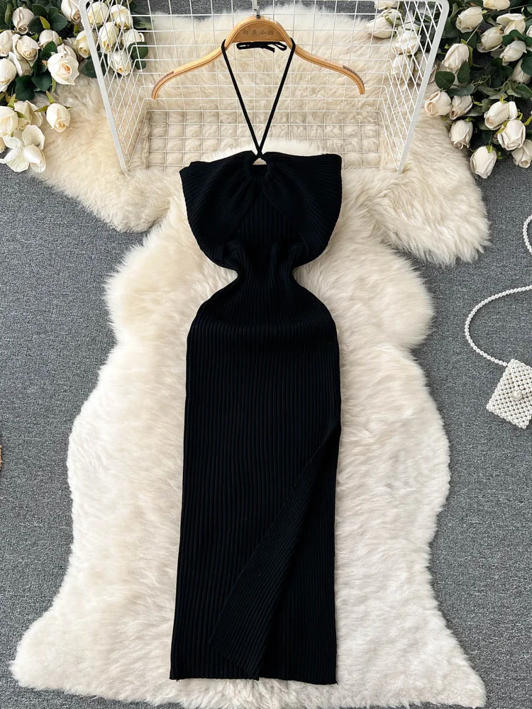 2023Casual elegant slim sexy dress, Sexy Bodycon Dresses Women Solid Hollow Out Halter Summer Robe Femme Knitted Slim High Waist
2023Casual elegant slim sexy dress, Sexy Bodycon Dresses Women Solid Hollow Out Halter Summer Robe Femme Knitted Slim High Waist