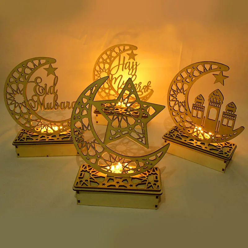 Ramadan Wooden Hollow Moon LED Table Top Ornament Eid Mubarak Decoration Festival Muslim Islamic Festival Party Home Decoration
Ramadan Wooden Hollow Moon LED Table Top Ornament Eid Mubarak Decoration Festival Muslim Islamic Festival Party Home Decoration