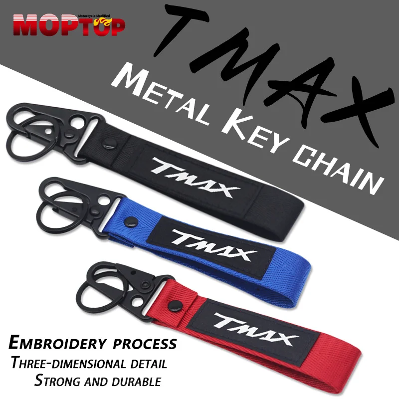 

For Yamaha TMAX 530 560 TMAX530 DX/SX TMAX560 TECHMAX Tmax TMAX500 Motorcycle Keychain Keyring Embroidery Key Chain Holder LOGO