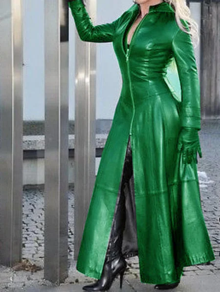 PU Leather Clothing with Stand Collar Zipper Women Long Trench Coat Solid Color Long Sleeve Slim Fashion Casual Sexy
PU Leather Clothing with Stand Collar Zipper Women Long Trench Coat Solid Color Long Sleeve Slim Fashion Casual Sexy