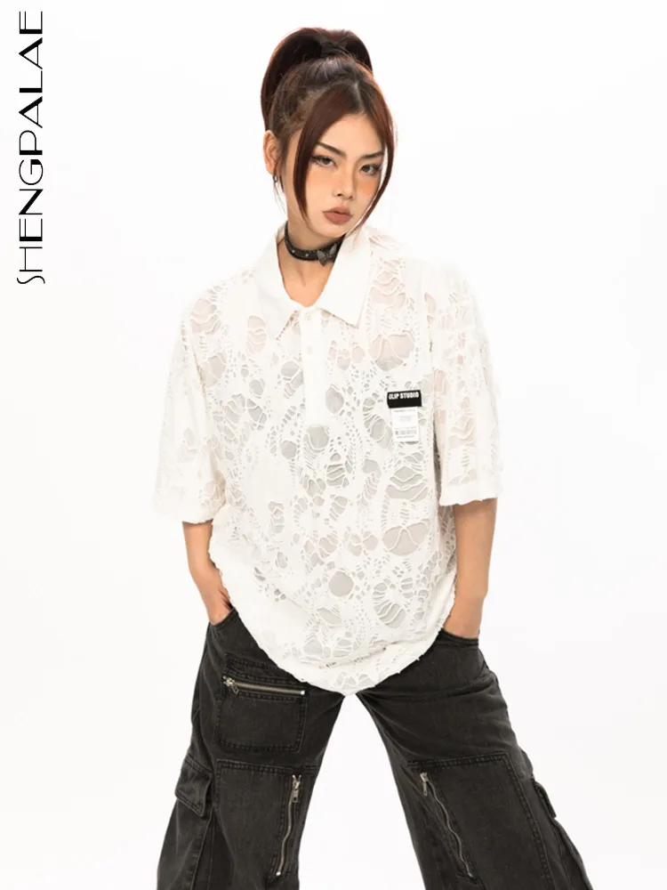 SHENGPALAE American Fashion Perspective Design Short Sleeved Women 2023 Summer New Retro Lapel Shirt Short Sleeved T-shirt R2370
SHENGPALAE American Fashion Perspective Design Short Sleeved Women 2023 Summer New Retro Lapel Shirt Short Sleeved T-shirt R2370