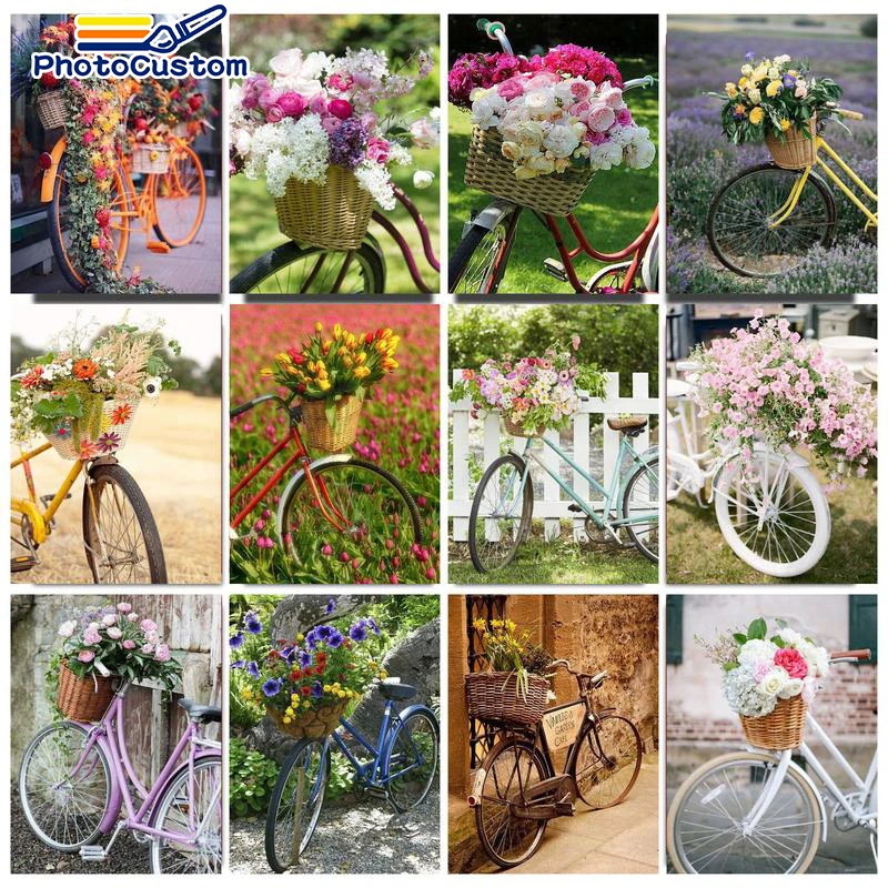PhotoCustom DIY Painting By Numbers Bicycle On Canvas Frame Oil Picutres Drawing By Number HandPainted Coloring Home Decor
PhotoCustom DIY Painting By Numbers Bicycle On Canvas Frame Oil Picutres Drawing By Number HandPainted Coloring Home Decor