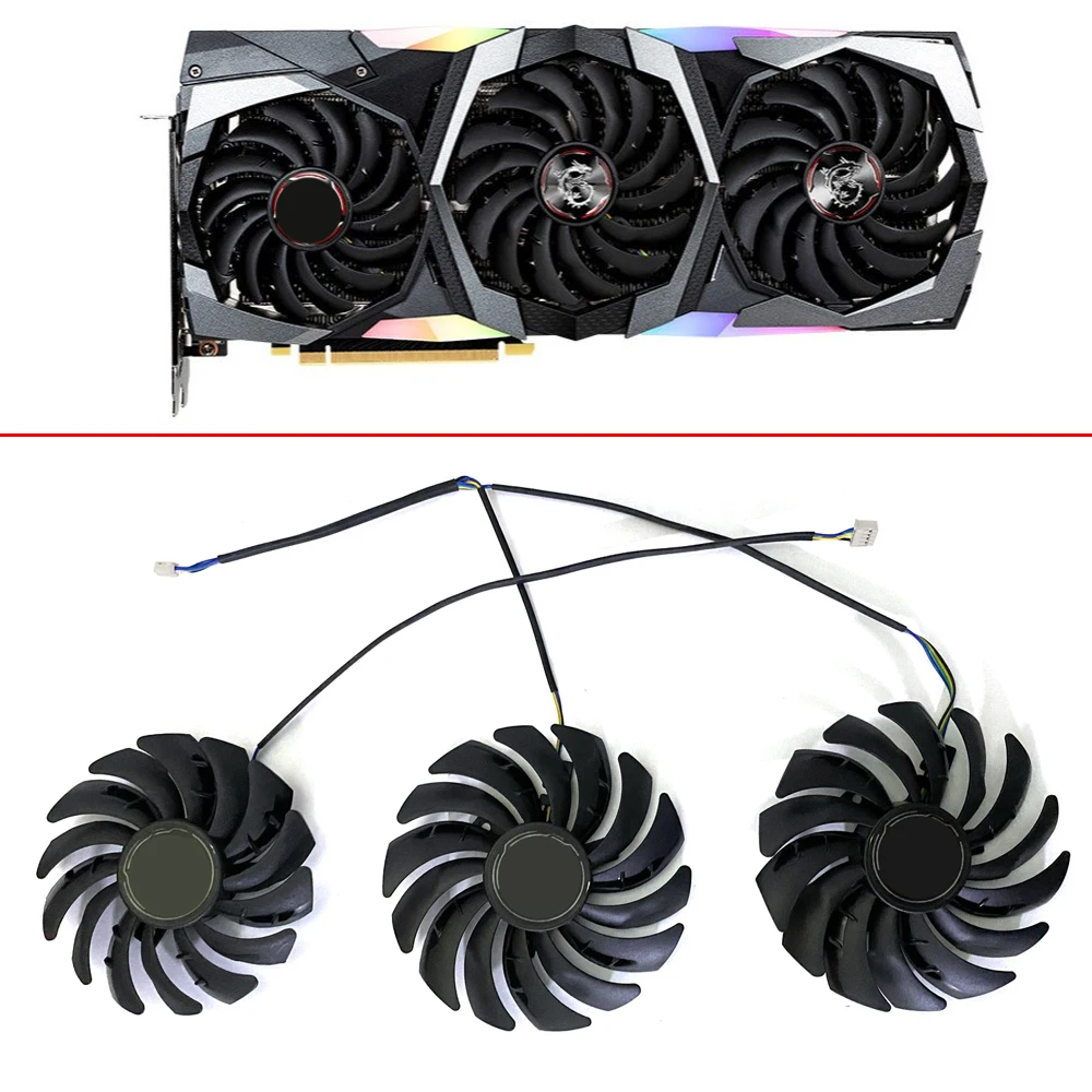 Вентилятор для графического процессора MSI RTX 2070 2080 SUPER Ti GAMING X TRIO 87 мм 95 4 контакта