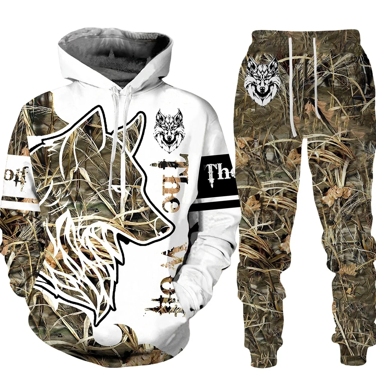 

Winter Autumn Wolf Animal Pattern 3D Printed Sweatpants and Hoodie Set Tracksuit Men Clothing Suit Oversize Streetwear Sportwear