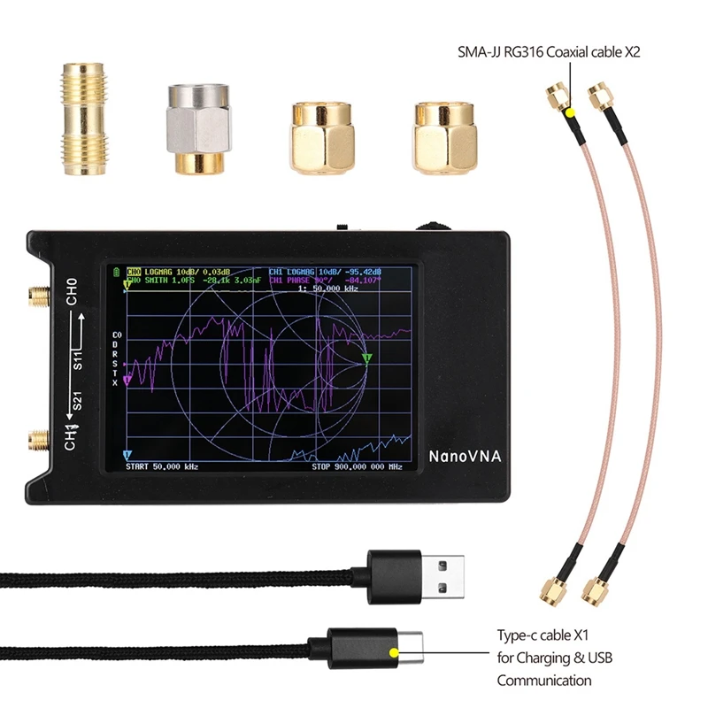 4-дюймовый ЖК-дисплей Nanovna-H4 50Khz-1.5 ГГц экранный Векторный анализатор веб-сети антенный анализатор коротких волн USB 5 В 200 мА
4-дюймовый ЖК-дисплей Nanovna-H4 50Khz-1.5 ГГц экранный Векторный анализатор веб-сети антенный анализатор коротких волн USB 5 В 200 мА