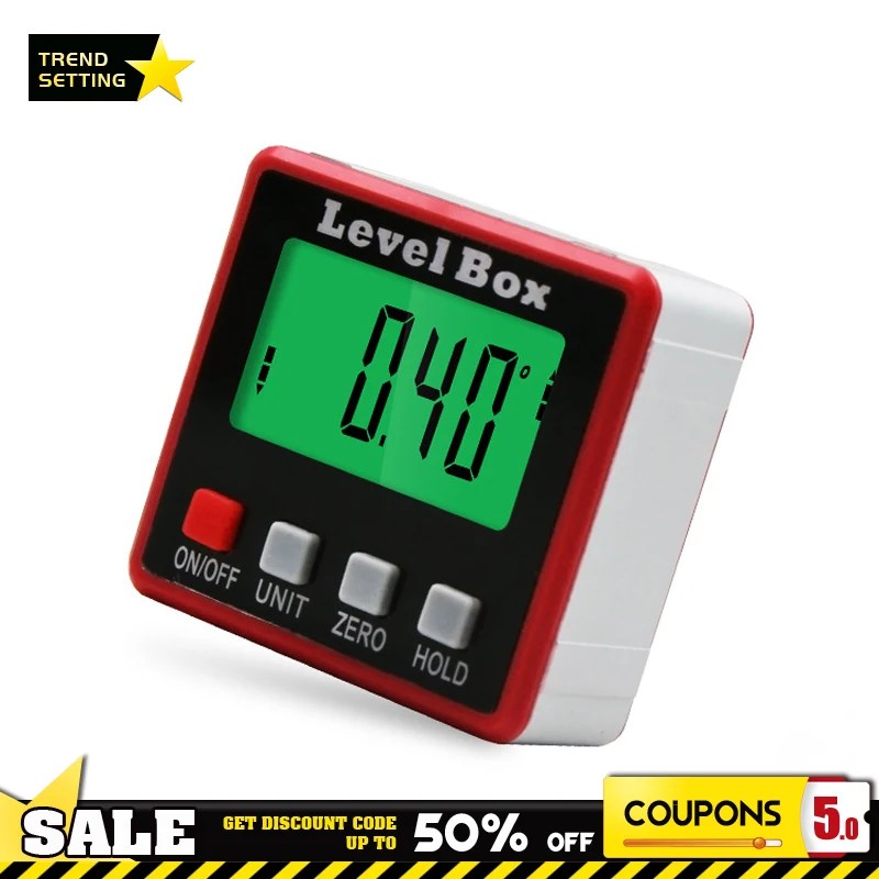Mini 360° Digital Protractor Inclinometer LCD Electronic Level Box Magnetic Base Angle Ruler Goniometer Measuring Tool
Mini 360° Digital Protractor Inclinometer LCD Electronic Level Box Magnetic Base Angle Ruler Goniometer Measuring Tool