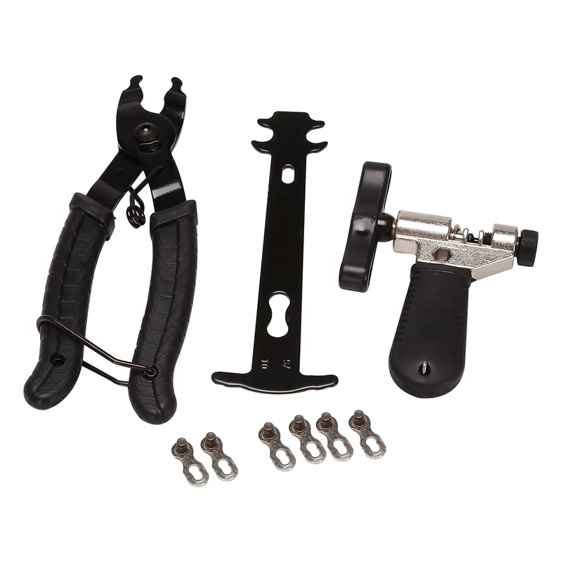 

Качественный набор инструментов для ремонта велосипедной цепи, плоскогубцы для снятия звеньев велосипеда, разветвитель цепи, разветвитель, резак и индикатор износа цепи, проверка