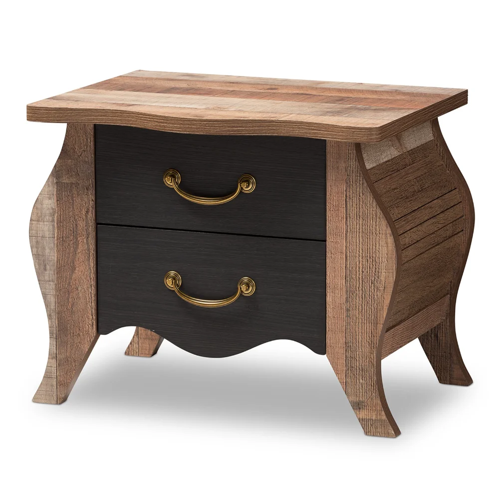 Romilly Country Cottage Farmhouse Black and Oak-Finished Wood 2-Drawer Nightstand chest of drawers for bedroom
Romilly Country Cottage Farmhouse Black and Oak-Finished Wood 2-Drawer Nightstand chest of drawers for bedroom